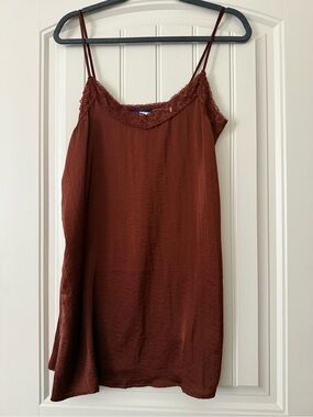 Aeropostale Rust Lace-Trim Slip Dress